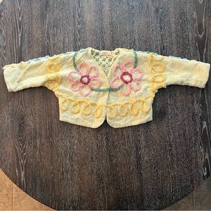 Child’s Chenille Sweater Floral Design - Attic Windows